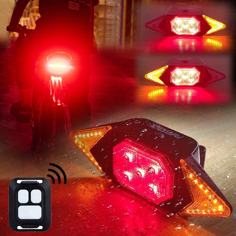 VASTFIRE Best Bike Turn Signals Rechargeable Rear Bicycle Light Luces para Bicicleta Waterproof Bike Indicators fit Handlebars, Saddle Rears, Cargo Carrier - Image 1